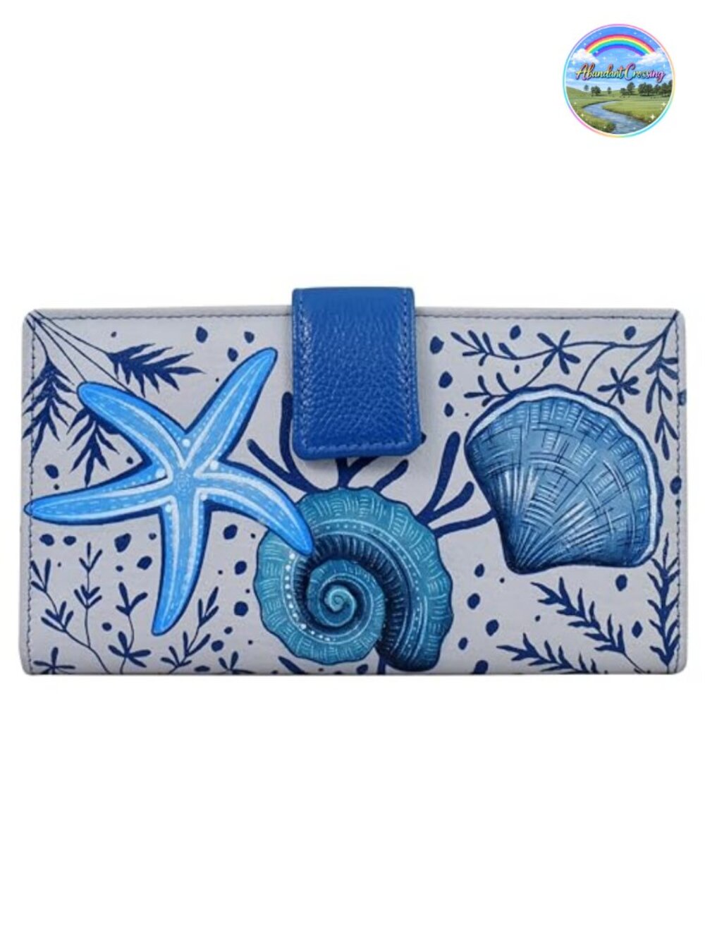 Hand Painted Genuine Leather Bifold Wallet for Women with Card Slots
